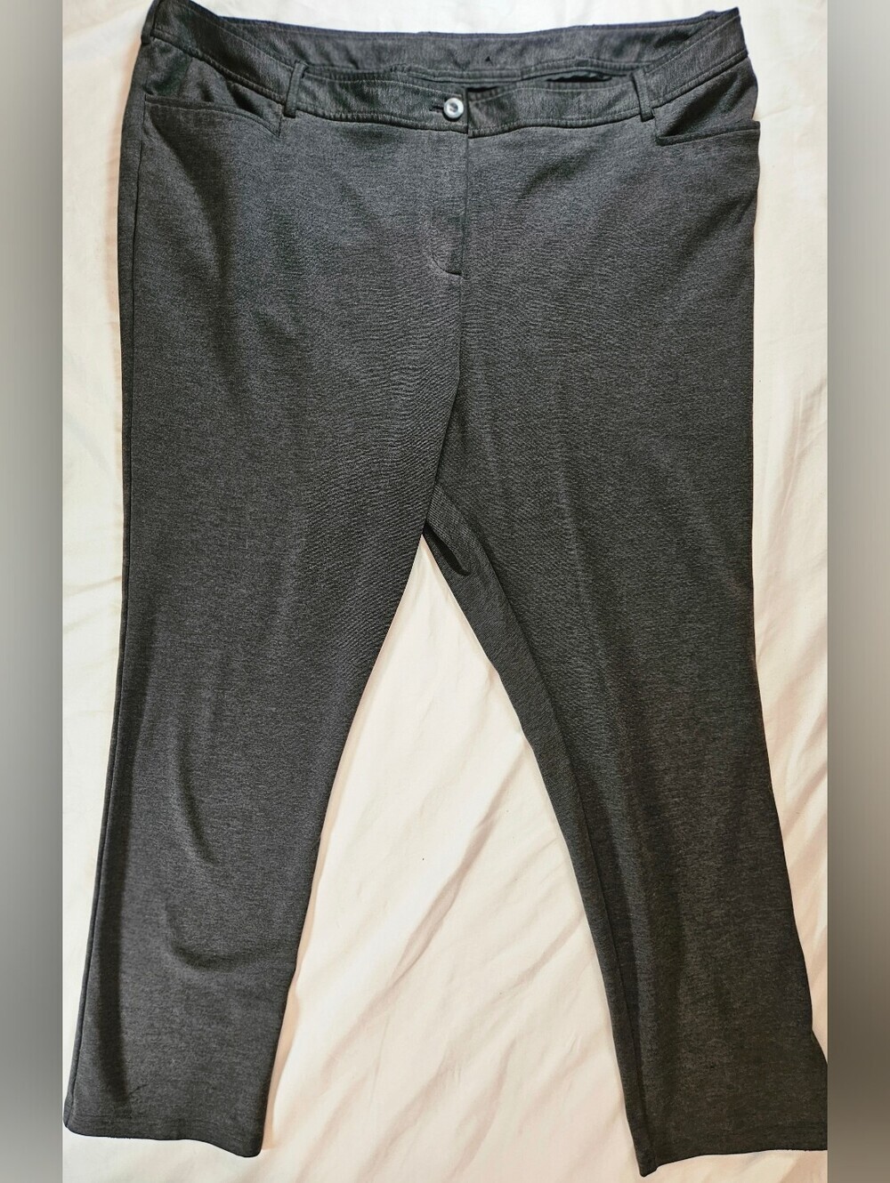 Lane Bryant Womens Dark Gray Stretch Knit Tapered Leg Front Pocket Pants Size 24